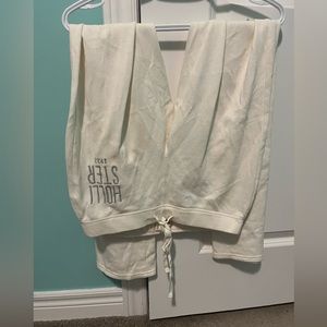 Hollister white track pants size small